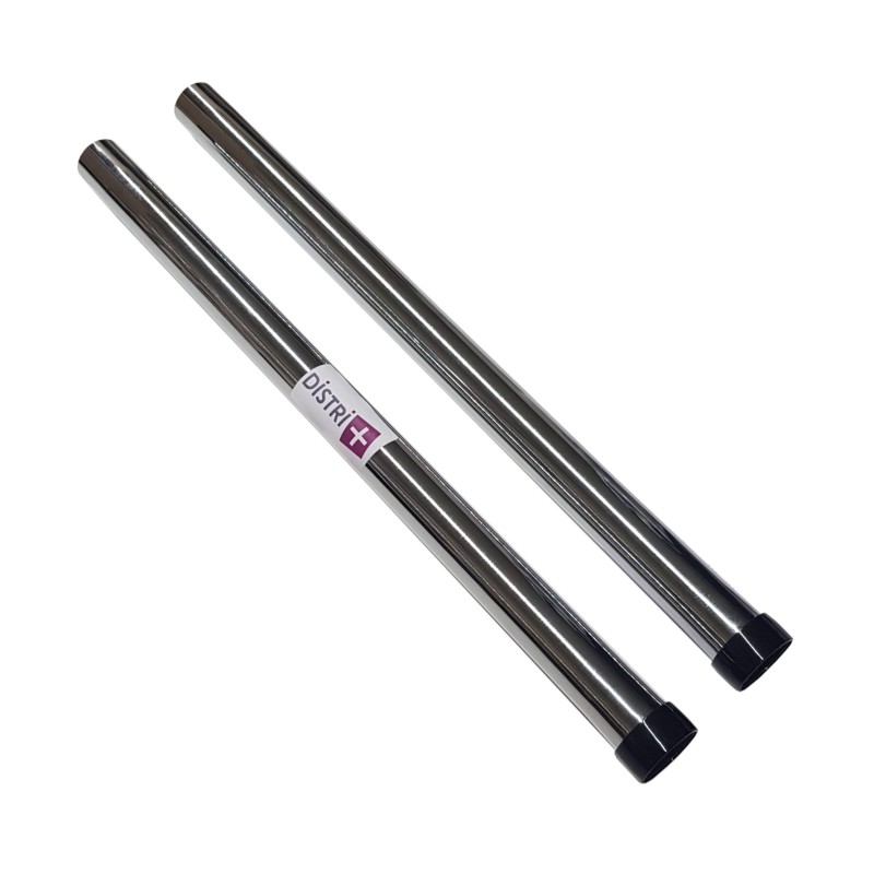 Lot de 2 tubes métal en acier chromé pour aspirateur - Diamètre : 32mm - Longueur 50cm