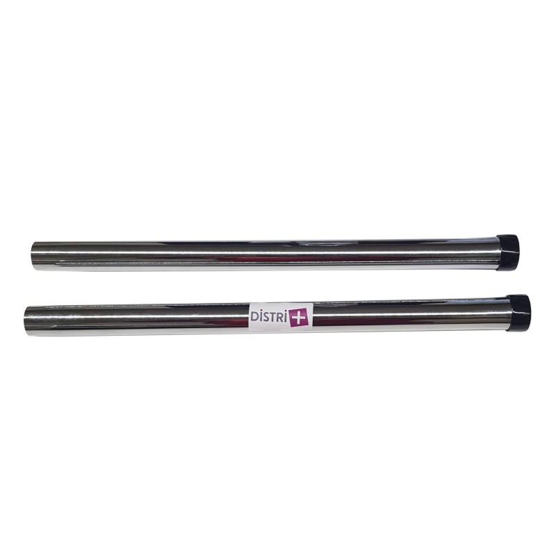 Lot de 2 tubes métal en acier chromé pour aspirateur - Diamètre : 32mm - Longueur 50cm