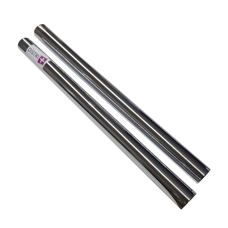 Lot de 2 tubes métal en acier chromé pour aspirateur - Diamètre : 36mm - Longueur 2x50cm