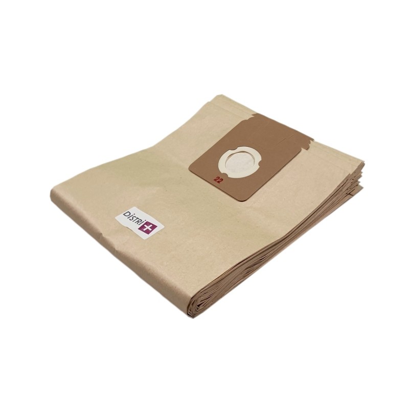 Sac aspirateur compatible avec Ghibli AS18 - Cleanfix : SW30, SW35, SW60 - Eurodec EPI 32 - Nilfisk : VL500-55, VL500-75. etc. - pochette de 10 sacs papier