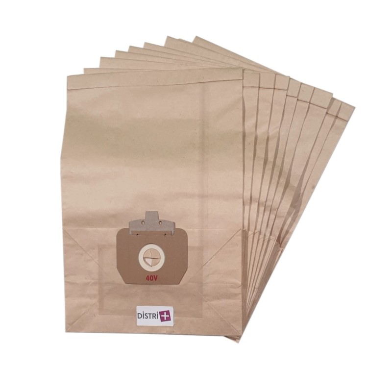 Sac aspirateur compatible avec Taski Bora 12, Vacumat 12, Vento 15 - Cleanfix SW20, SW21. - La pochette de 10 sacs papier