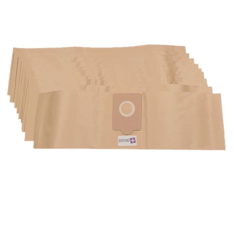 Sac aspirateur compatible avec LAVOR : WHISPER P8, 375201115, WHISPER V8, SAHARA, SILENT FR - 37520115 - La  pochette de 10 sacs papier pour aspirateur