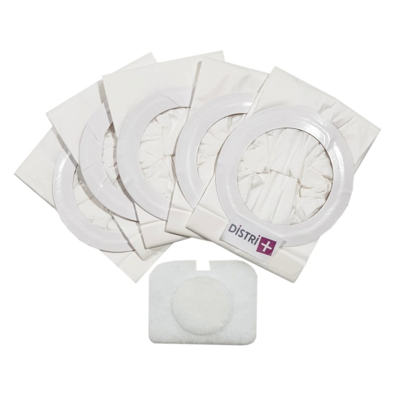 Sac aspirateur compatible avec Nilfisk GD5, Adgility 6XP, BACK VAC 6 - Progress Quattervac. - La pochette de 5 sacs papier