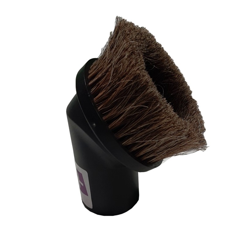 Brosse meuble ronde en crin de cheval pour aspirateur allant sur des tubes de diamètre 35mm - Largeur 8cm