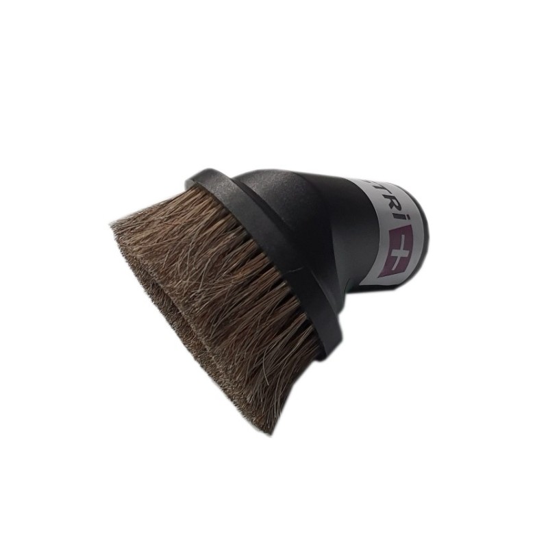 Brosse meuble ronde en crin de cheval pour aspirateur allant sur des tubes de diamètre 37mm - Largeur 8cm