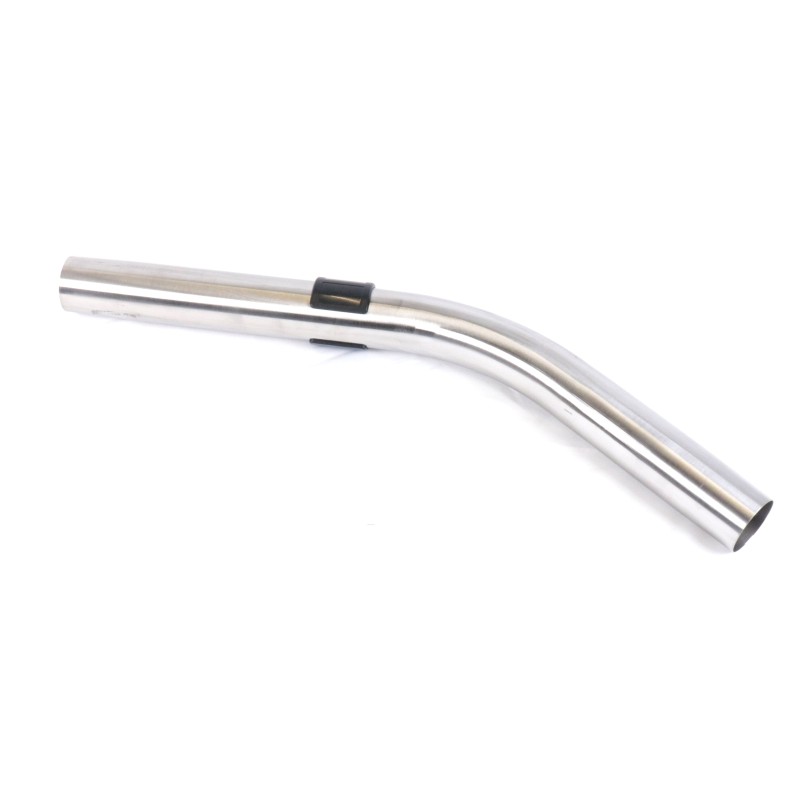 Coude inox avec réglage d air pour aspirateur reliant un tube et un embout de flexible côté canne de diamètre 38mm