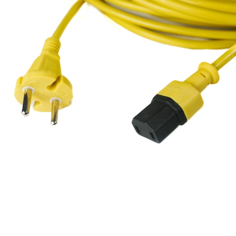 Câble jaune pour aspirateurs Colombus ST7, Columbus ST7, ZEF 7, Soremap S12, Tennant V6... - 2x1mm² - Longueur : 15m