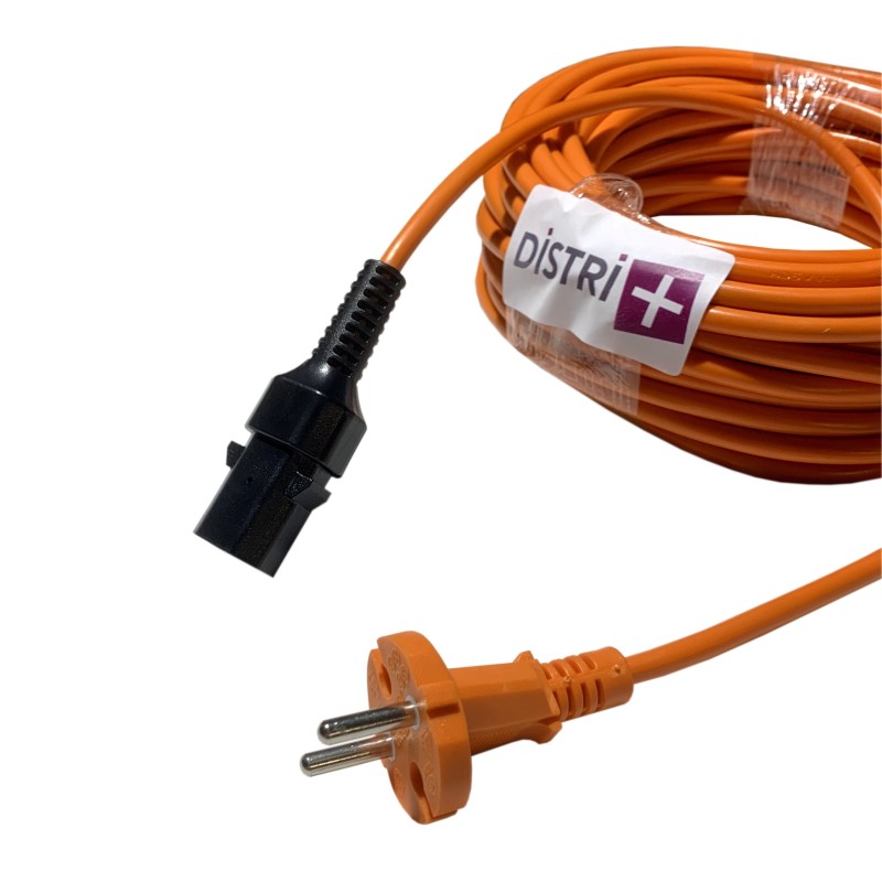 Câble d alimentation compatible pour aspirateur Nilfisk VP300, VP600, SALTIX 10, 107402901, 107402676 - TENNANT V6... Longueur 15m