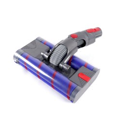 Brosse rotative et multidirectionnelle à double rouleau souple compatible avec aspirateur DYSON V7, V8, V10, V11, V15, SV19