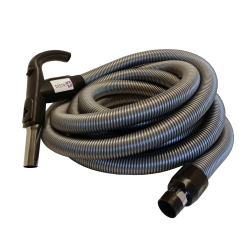 Flexible complet télécommandé pour aspiration centralisé Cyclovac, Skyvac... avec poignée ergonomique D.32mm et embout demi anneau - Longueur : 9m
