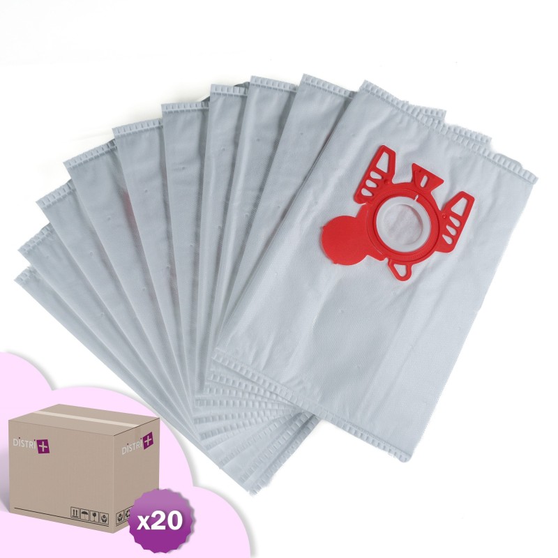 Sac aspirateur compatible avec MIELE FJM, S241i à S261i, Complete C3 - compatible avec HOOVER Freemotion, H30, H60... - Carton de 20 pochettes de 10 sacs microfibre