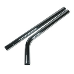 Tube métal en acier chromé MALE pour aspirateur - Diamètre 38 mm - Longueur 64cm + Tube coudé métal en acier chromé FEMELLE pour aspirateur - Diamètre 38 mm - Longueur 64cm