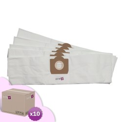 Sac aspirateur compatible avec ICA Soteco : BOX, GP1/16 ECO B, GP1/18 ECO B, SA147, YES PRO, YES BOX, YP 1300/16, YP 1/13 ECO B - Rowenta : Bully, Collecto, etc. - Carton de 10 pochettes de 5 sacs microfibre
