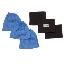 3 Filtres mousse compatible (alternative pour réf d'origine 45120275) + 3 pochettes filtrantes pour Aquavac, EWT, Parkside